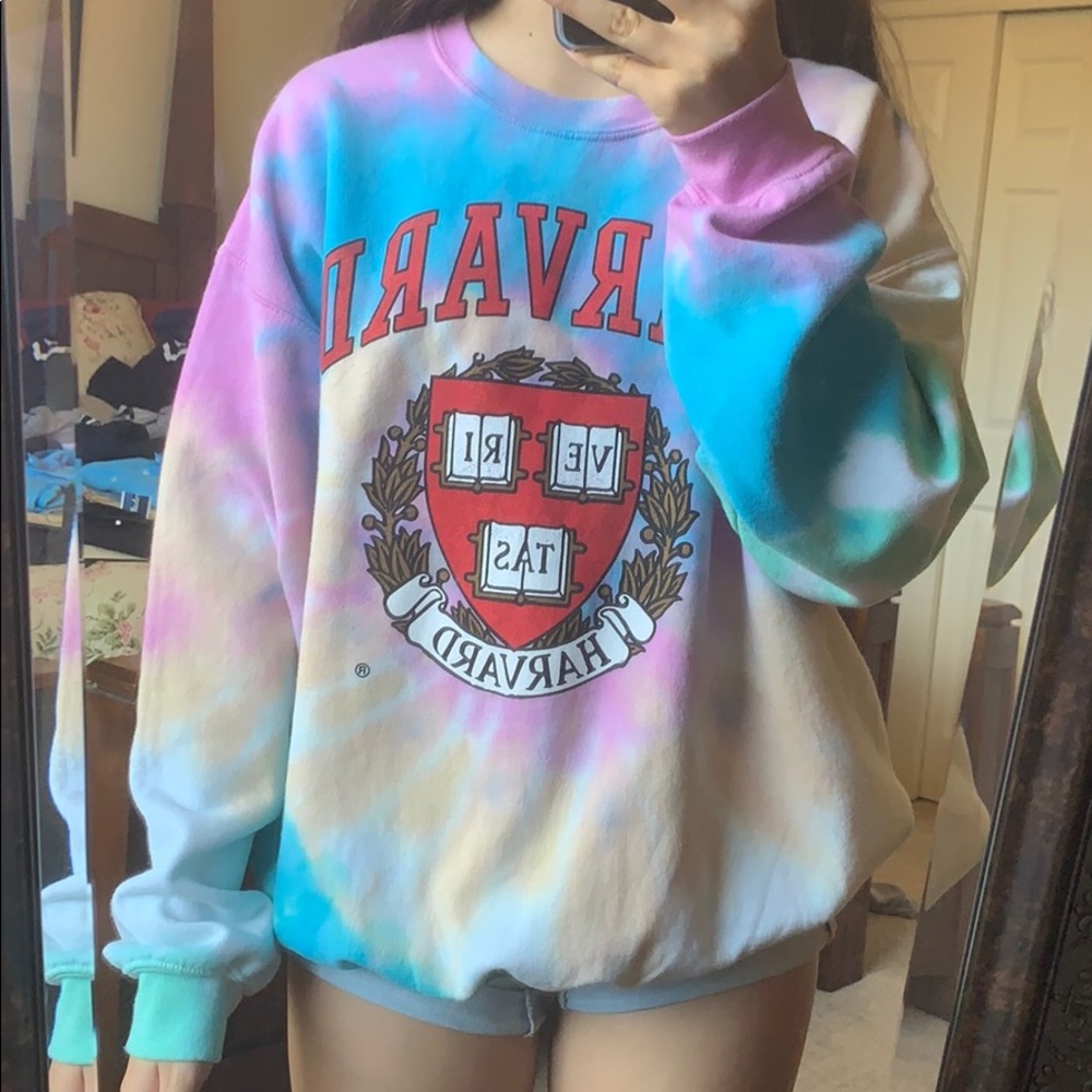 Forever 21 Harvard Tye Dye crewneck